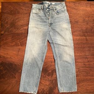 RE/DONE High-Rise Stove Pipe Jeans - Size 28 - Color: Ripped Tide